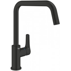 Μπαταρία κουζίνας επικαθήμενη από ορείχαλκο U-Spout, Matte Black, χρώμα: Μαύρο επιφάνεια: Ματ Επικαθήμενες