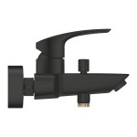 Bathtub tap Wall-mounted exposed material: Brass without hand shower, hose and holder mixer, color: Black surface: Matt Wall-mouned exposed