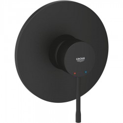 Shower tap Wall-mounted external part 1 way material: Brass mixer With plate without hand shower, hose and holder Phantom Black, color: Black surface: Matt Wall-mounted - external part
