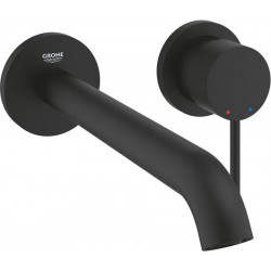 Wash basin tap Wall-mounted - external part 2 holes mixer Without waste, color: Black 23cm, Phantom Black material: Brass surface: Matt Wall-mounted - external part