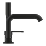 Bathtub tap Deck-mounted complete material: Brass, color: Black surface: Matt Deck-mounted