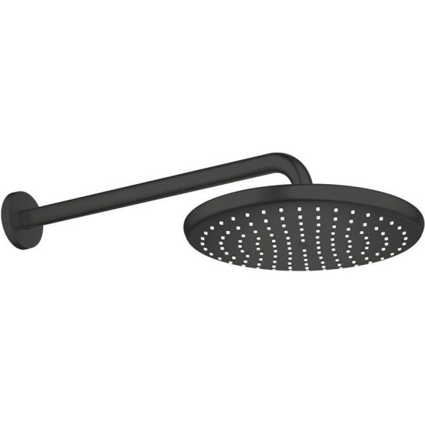 Shower head Wall-mounted 25x25 material: Brass, style: 1 spray, color: Black surface: Matt Overhead showers