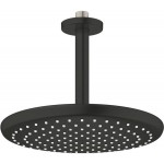 Κεφαλή ντους οροφής 25x25 από ορείχαλκο 1 ροής & βραχίονα 14,2cm, 9,5lt/m water saving, Matte Black, χρώμα: Μαύρο επιφάνεια: Ματ Κεφαλές ντους