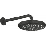 Κεφαλή ντους επίτοιχος τύπος 21x21 από ορείχαλκο 1 ροής & βραχίονα 28,6cm, 9,5lt/m water saving, Matte Black, χρώμα: Μαύρο επιφάνεια: Ματ Κεφαλές ντους