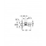 Διακόπτης γωνιακός, 1/2"x1/2”', Matte Black από ορείχαλκο, χρώμα: Μαύρο επιφάνεια: Ματ Διακόπτες, Κάνουλες