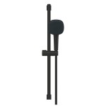 Βέργα ντους 60cm από ορείχαλκο 1,75m, 2 ροών, Matte Black, με τηλέφωνο & σπιράλ, χρώμα: Μαύρο επιφάνεια: Ματ Βέργες ντους