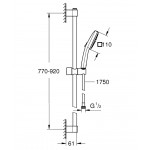 Shower slider rail 90cm material: Brass with hand shower & hose, color: Black surface: Matt Shower slider rails Shower slider rail 90cm material: Brass with hand shower & hose, color: Black surface: Matt Shower slider rails