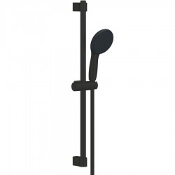 Βέργα ντους 60cm από ορείχαλκο 2 ροών, 1,75m ,water save, Matte Black με τηλέφωνο & σπιράλ, χρώμα: Μαύρο επιφάνεια: Ματ Βέργες ντους