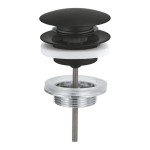 Βαλβίδα νιπτήρος/ μπιντέ, 1 1/4'', Matte Black με υπερχείλιση / χωρίς υπερχείλιση από ορείχαλκο επιφάνεια: Ματ, χρώμα: Μαύρο Βαλβίδες