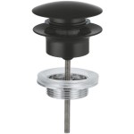 Βαλβίδα νιπτήρος/ μπιντέ, 1 1/4'', Matte Black με υπερχείλιση / χωρίς υπερχείλιση από ορείχαλκο επιφάνεια: Ματ, χρώμα: Μαύρο Βαλβίδες