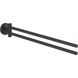 Πετσετοθήκη 43,9cm Matte Black πτυσσόμενη από ορείχαλκο διπλή, χρώμα: Μαύρο επιφάνεια: Ματ Πετσετοθήκες