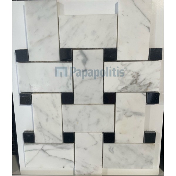 Patchwork μαρμάρου 31x31 επιφάνεια: Ματ, απόχρωση: Λευκό/Μαύρο Patchwork μαρμάρου 31x31 επιφάνεια: Ματ, απόχρωση: Λευκό/Μαύρο