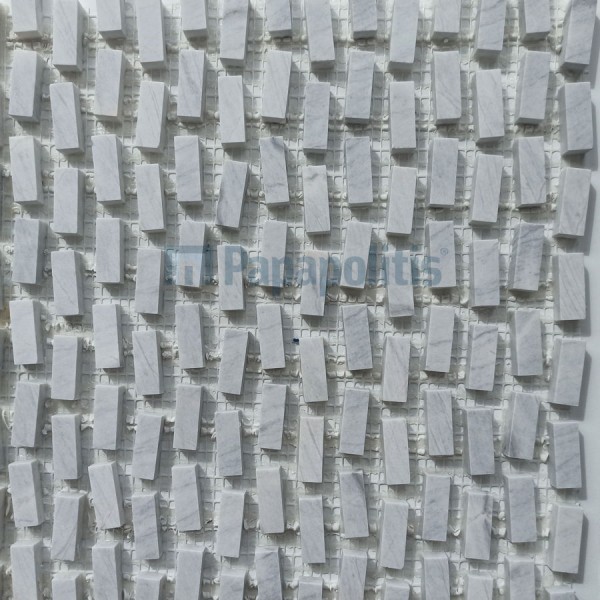 Marble mosaic tile 1,2x3,2 Silver Grey surface: Matt, hue: Grey Brick look tiles