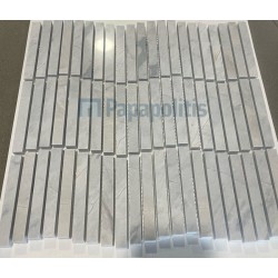 Marble mosaic tile 1x10 surface: Matt, hue: Grey Brick look tiles