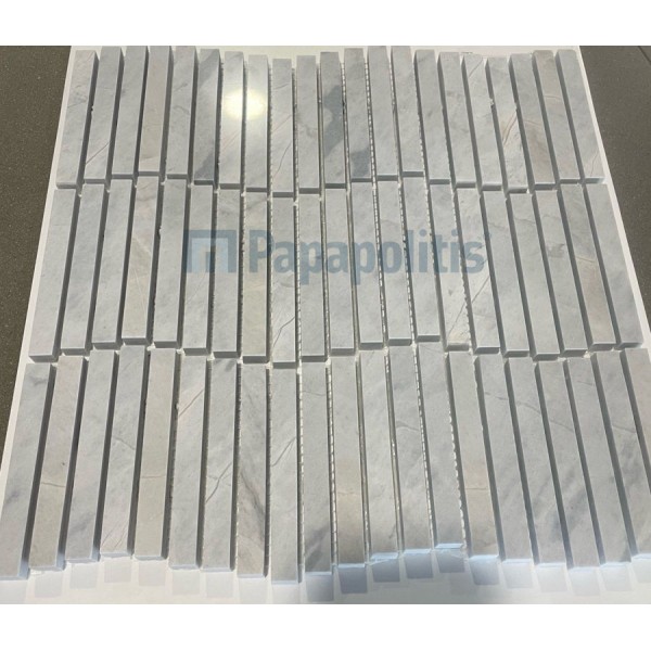 Marble mosaic tile 1x10 surface: Matt, hue: Grey Brick look tiles