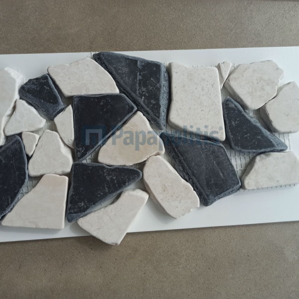 Pebble marble 30x30 Cenere Black/ Fiore, hue: White/Black Pebbles Pebble marble 30x30 Cenere Black/ Fiore, hue: White/Black Pebbles