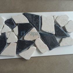 Βότσαλο μαρμάρου 30x30 Cenere Black/ Fiore, απόχρωση: Λευκό/Μαύρο Βότσαλα