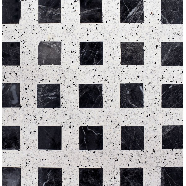 Patchwork μαρμάρου 40,5x40,5 Blue Star (3x3cm) επιφάνεια: Ματ, απόχρωση: Λευκό/Μαύρο Patchwork μαρμάρου 40,5x40,5 Blue Star (3x3cm) επιφάνεια: Ματ, απόχρωση: Λευκό/Μαύρο