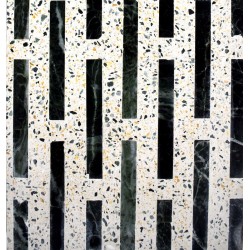Marble patchwork 38,5x38,5 Verde surface: Matt, hue: White/Black Patchwork