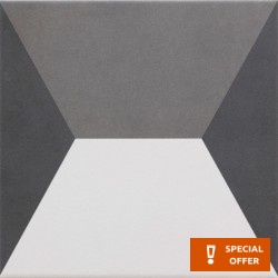 Patchwork tile 20x20 Italy, shape: Square 1st choice surface: Matt naturale, 9mm, hue: White/Grey Patchworks