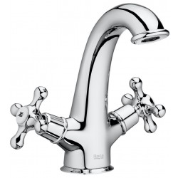 Wash basin tap Deck-mounted L size material: Brass mixer With pop-up waste set, color: Chrome surface: Glossy Deck-mounted