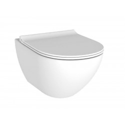 Wall-mounted close-coupled toilet & toilet seat soft closing, style: Sandwich hidden fixation Rimless Slim 56x36,5 surface: Matt, color: White Bianco Ceramica