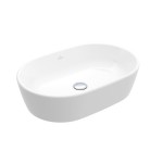 Νιπτήρας ελευθέρας τοποθέτησης 60x40x15,5 από πορσελάνη με υπερχείλιση χωρίς οπή , χρώμα: Λευκό επιφάνεια: Γυαλιστερή Ελευθέρας τοποθέτησης