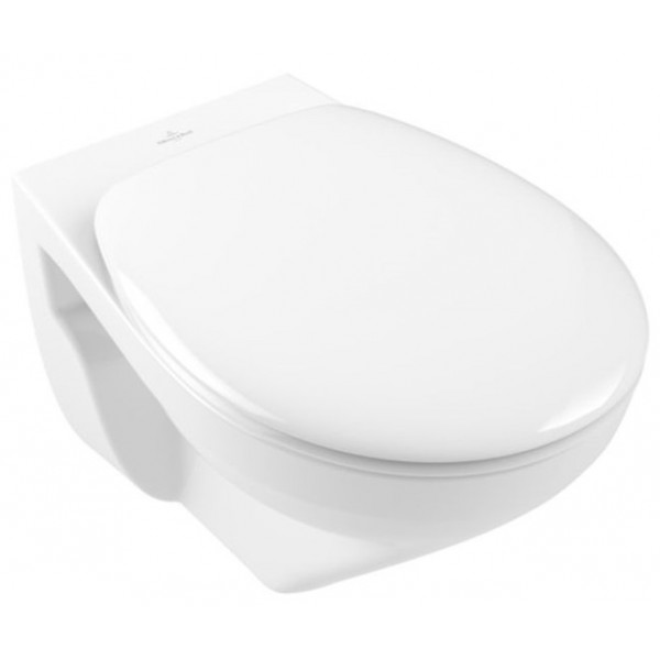 Wall-mounted toilet & toilet seat soft closing, style: Sandwich Rimless DirectFlush 54x36 surface: Glossy, color: White Wall-mounted