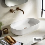 Washbasin Free standing 55x36x12 material: Porcelain Without hole Without overflow, color: White surface: Glossy Free standing