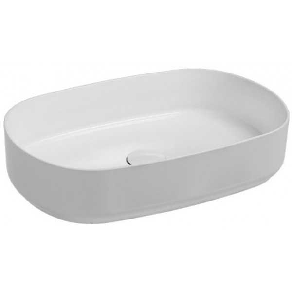 Washbasin Free standing 55x36x12 material: Porcelain Without hole Without overflow, color: White surface: Glossy Free standing