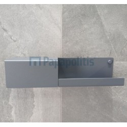 Άγκιστρο από ορείχαλκο διπλό με ράφι, 40x9,3x9,3cm, Graphite Grey, χρώμα: Γκρι επιφάνεια: Ματ Άγκιστρα