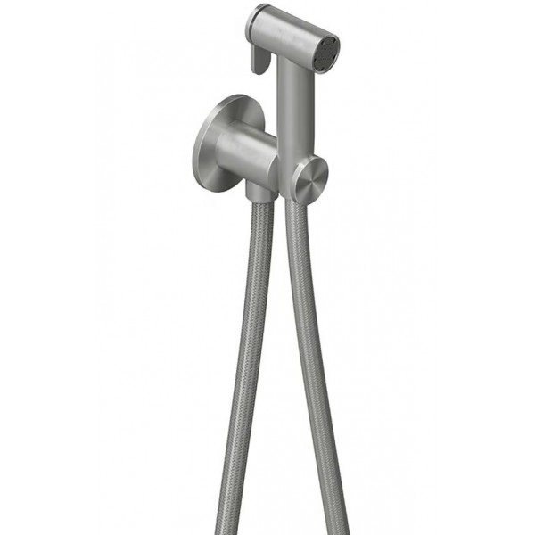 Σύστημα ντους μπιντέ επίτοιχο σταθερής θερμοκρασίας από inox μόνο κρύο, AISI 316, χρώμα: Χρωμέ επιφάνεια: Βουρτσισμένη Συστήματα ντους μπιντέ επίτοιχα