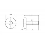 Hook Flat wall mounted material: Inox single, color: Chrome surface: Brushed Hooks