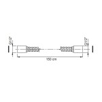 Σπιράλ 150cm από inox, χρώμα: Μαύρο επιφάνεια: Ματ Σπιράλ τηλεφώνου