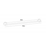 Towel 40cm Fixed material: Brass single, color: Chrome surface: Glossy Towel rails