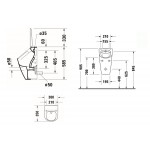 Ουρητήριο 30x35 επίτοιχο Rimless Hygiene Glaze, χρώμα: Λευκό Επίτοιχα