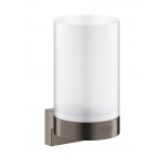 Base for wall-mounted accessories material: Brass surface: Brushed, color: Grey Soap holders