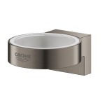 Base for wall-mounted accessories material: Brass surface: Brushed, color: Grey Soap holders