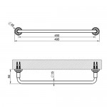Πετσετοθήκη 45cm Finox brushed nickel σταθερή από ορείχαλκο μονή, χρώμα: Χρωμέ επιφάνεια: Βουρτσισμένη Πετσετοθήκες