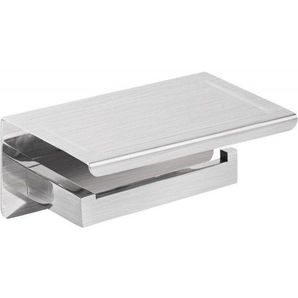 Χαρτοθήκη με ράφι από inox 19x12x8cm, χρώμα: Χρωμέ επιφάνεια: Βουρτσισμένη Χαρτοθήκες Χαρτοθήκη με ράφι από inox 19x12x8cm, χρώμα: Χρωμέ επιφάνεια: Βουρτσισμένη Χαρτοθήκες