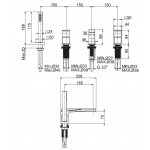 Bathtub tap Deck-mounted complete material: Brass, color: Chrome surface: Glossy Deck-mounted