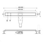 Αυλάκι ντουζιέρας (σχάρα) slim Y6,00 – 8,00 cm από inox 40cm, χρώμα: Χρωμέ Αυλάκια ντουζιέρας