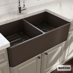 Νεροχύτης κεραμικός 80x41,9 επιφάνεια: Λεία ματ χωρίς πάγκο υποκαθήμενος, 2 γούρνες (83,8x45,7cm) Brown Matt, χρώμα: Καφέ Κεραμικοί
