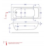 Bathtub Rectangular 170x70 material: Quaryl, color: White no grab bars surface: Matt Rectangular Bathtub Rectangular 170x70 material: Quaryl, color: White no grab bars surface: Matt Rectangular