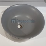 Washbasin Free standing 42x42x18 material: Porcelain Without hole Without overflow, color: Grey surface: Matt Free standing Washbasin Free standing 42x42x18 material: Porcelain Without hole Without overflow, color: Grey surface: Matt Free standing