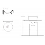 Washbasin Free standing 42x42x18 material: Porcelain Without hole Without overflow Bianco Matt, color: White surface: Matt Free standing