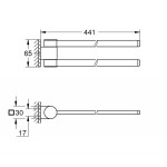 Towel 40cm Folding double material: Brass, color: Chrome surface: Glossy Towel rails