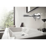 Wash basin tap Wall-mounted - external part 2 holes mixer With non-closing waste set, color: Chrome material: Brass surface: Glossy Wall-mounted - external part