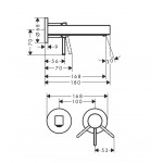 Wash basin tap Wall-mounted - external part 2 holes mixer With non-closing waste set, color: Chrome material: Brass surface: Glossy Wall-mounted - external part