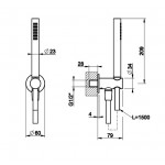 Shower head W/ hose, holder and outlet elbow 1 jet Steel brushed, color: Chrome surface: Brushed Hand showers